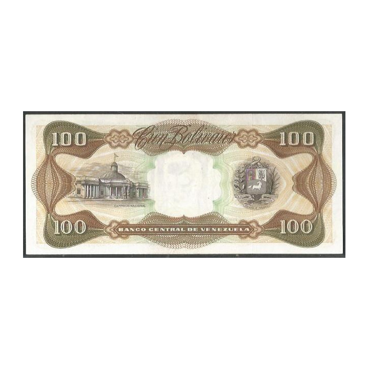 Venezuela 100 Bolivares 18 Sep 1979 Z 8 Dig P55f reverso
