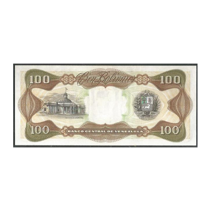 Venezuela 100 Bolivares 1 Sep 1981 M 8 Dig P55g reverso
