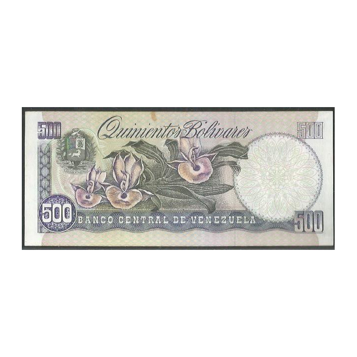Venezuela 500 Bolivares 5 Feb 1998 Q 8 Dig P67f reverso