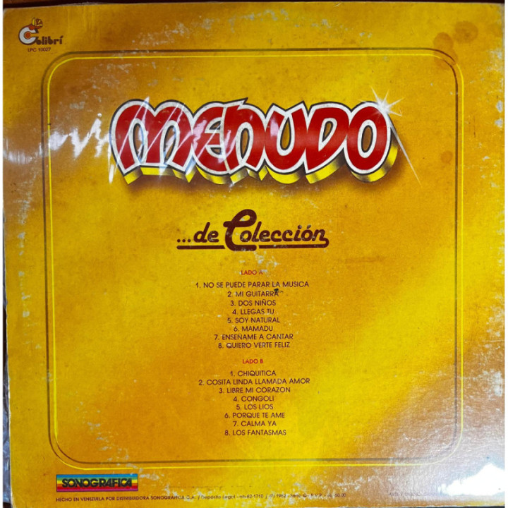 Menudo - La Coleccion... reverso