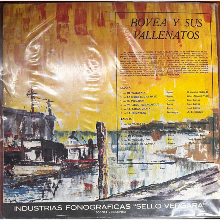 Bovea Y Sus Vallenatos - Pinceladas Costeñas reverso