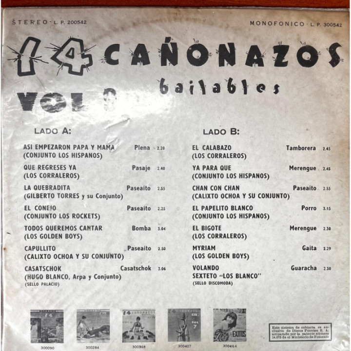 14 Cañonazos Bailables - Vol. 9 reverso