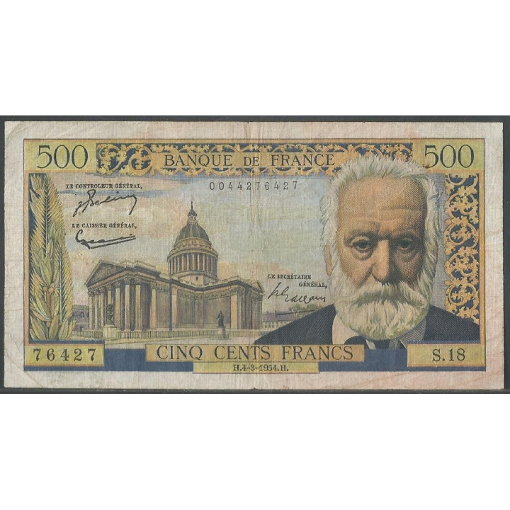 Francia 500 Francs 4 Mar 1954 P133a