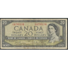 Canada 20 Dollars 1954 (1961-70) P80b