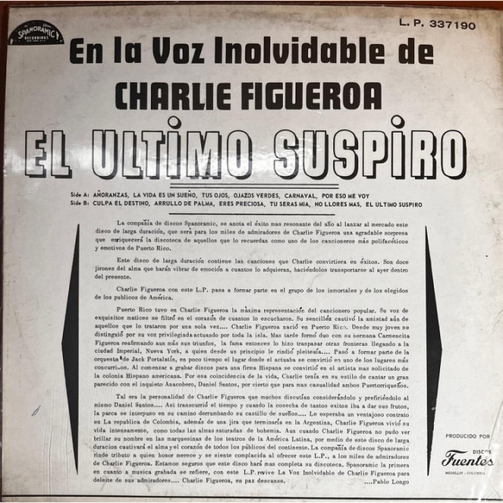 El Ultimo Suspiro - En La Voz De Charlie Figueroa reverso