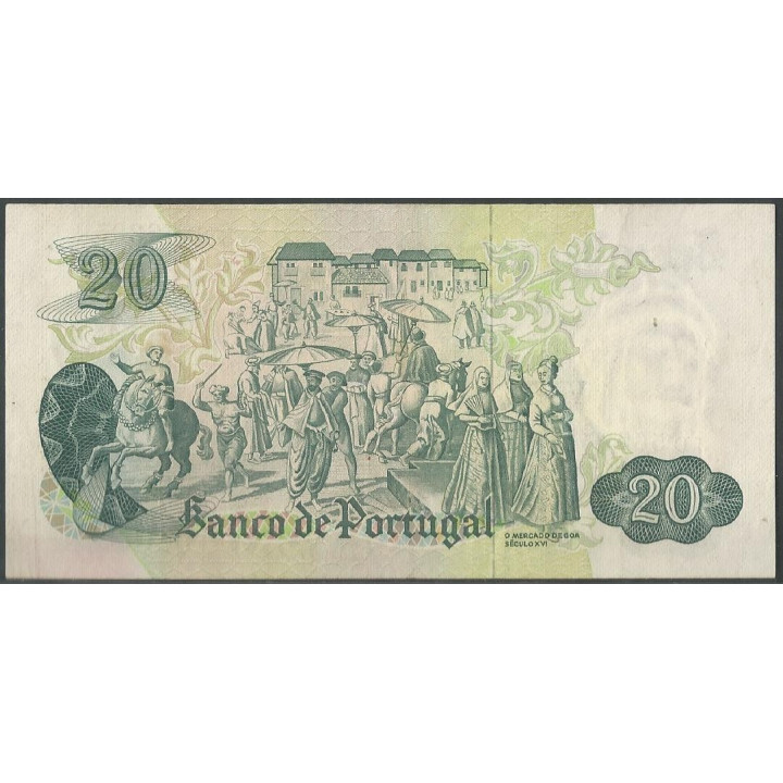 Portugal 20 Escudos 27 Jul 1971 P173 reverso