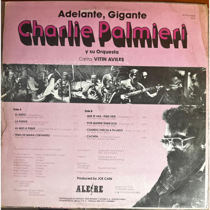 Charlie Palmieri - and His Orchestra Adelante Gigante reverso