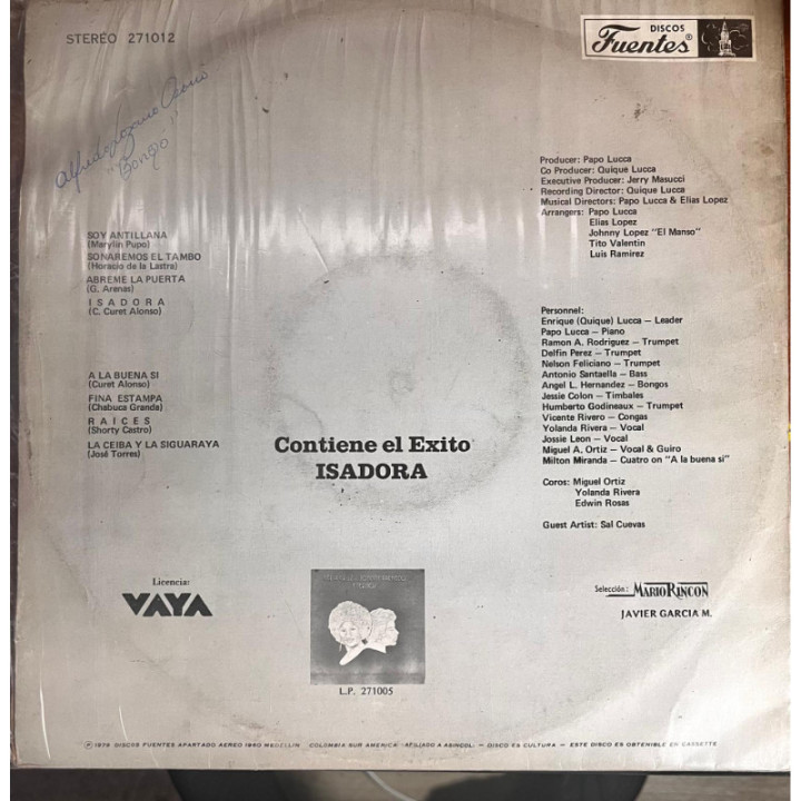 Celia Cruz Y La Sonora Ponceña - La Ceiba reverso