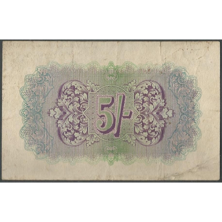 Inglaterra 5 Shillings ND1943 PM4 reverso
