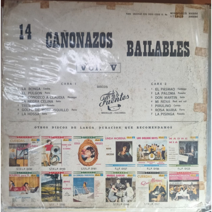 14 Cañonazos Bailables - Vol. V reverso