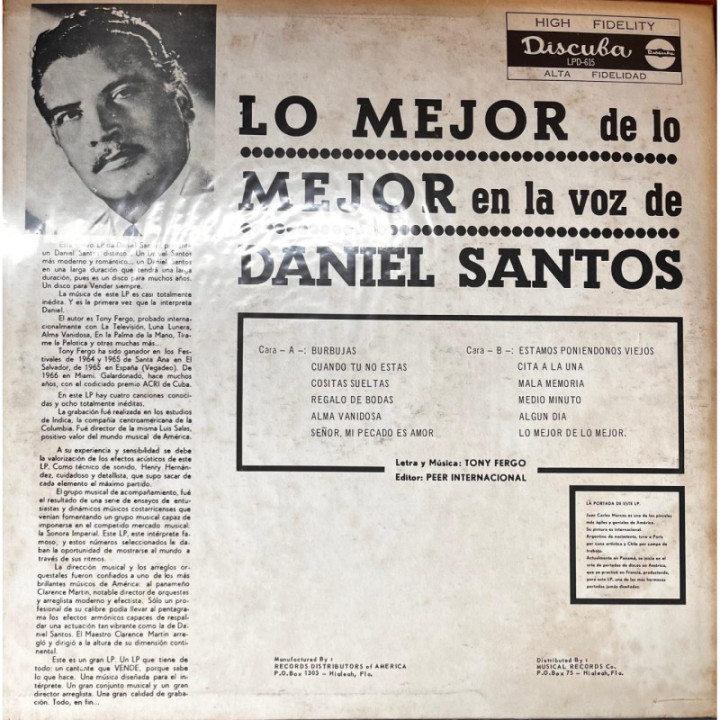 Daniel Santos - Lo Mejor de Lo Mejor reverso