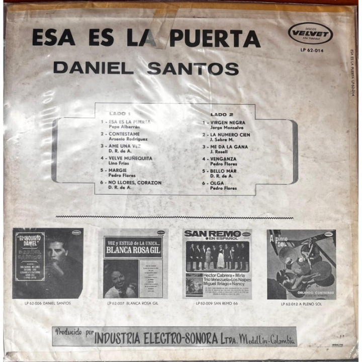 Daniel Santos - Esa Es La Puerta reverso
