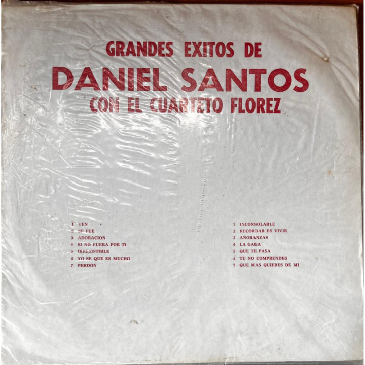 Daniel Santos con el cuerteto Flores - Grandes Exitos reverso