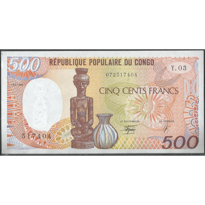 Rep Popular del Congo 500 Francs 1 Ene 1990 P8c