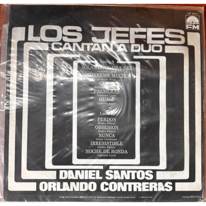 Daniel Santos y Orlando Contreras - '' Los Jefes '' reverso
