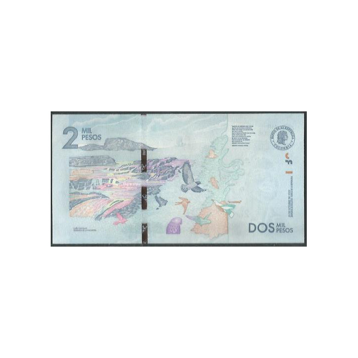 Billete de 2.000 Pesos 25 Oct 2022 Serie CE BGWNF2- reverso