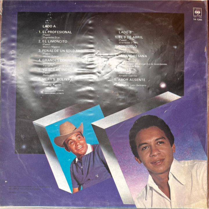 Diomedes Diaz y Colacho Mendoza - Los Profesionales reverso