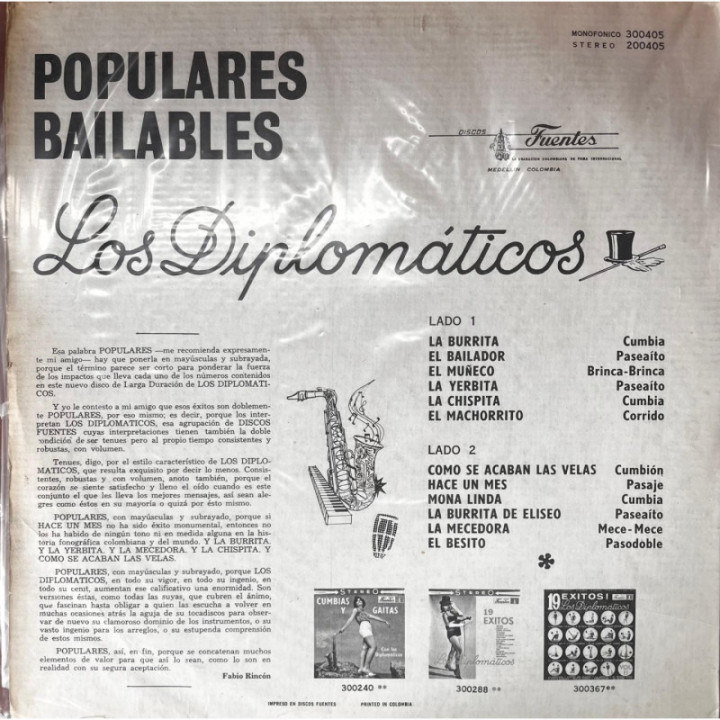 Los Diplomaticos -Populares Bailables reverso