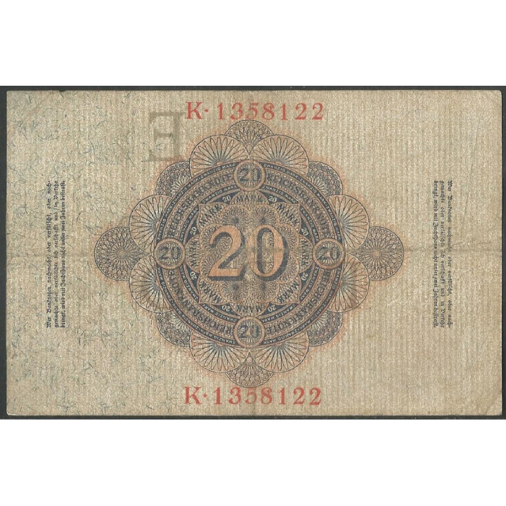 Alemania 20 Mark 21 Abr 1910 P40c reverso