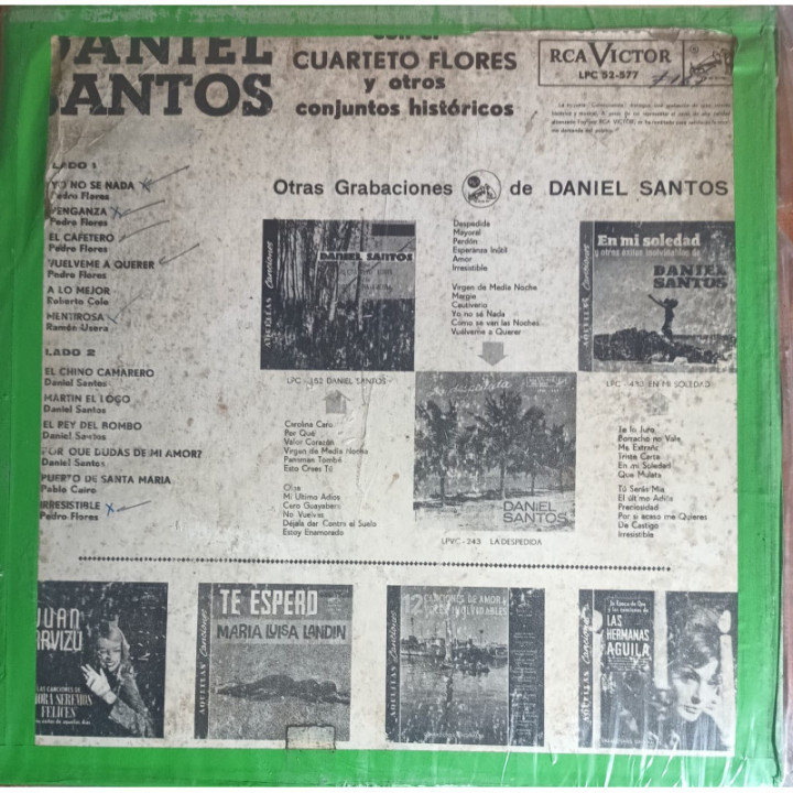 Daniel Santos - Con el Cuarteto Flores reverso