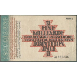 Alemania - Dusseldorf 1 MILLARDO Mark 1 Abr 1924