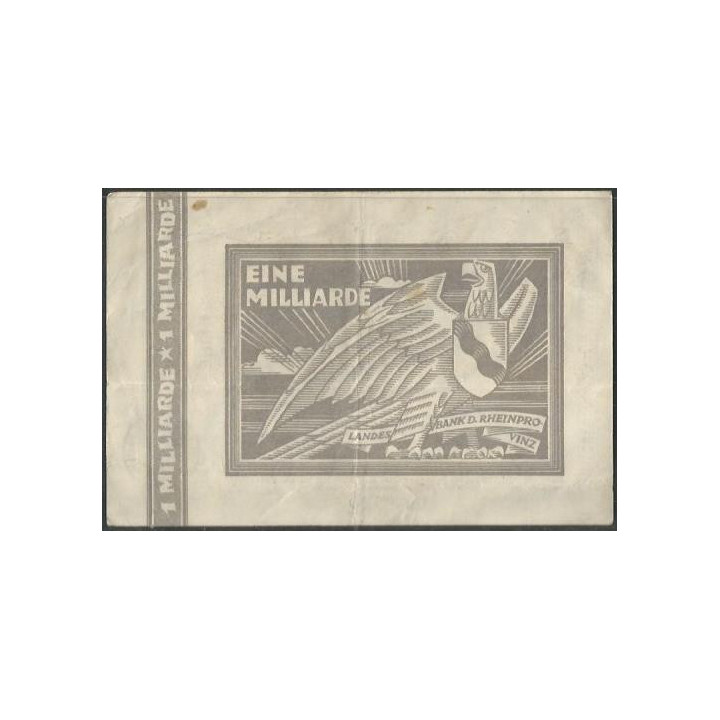 Alemania - Rhein 1 Millardo Mark 1 Abr 1924 reverso