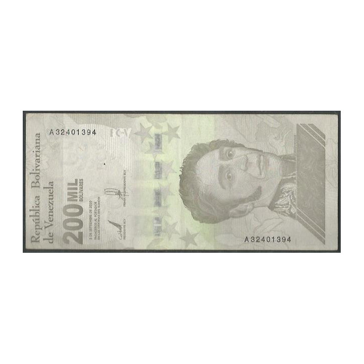 Venezuela 200.000 Bolivares 3 Sep 2020 A8 Dig P112