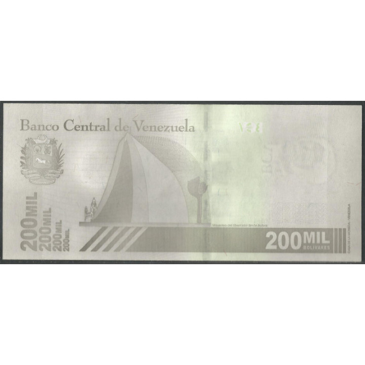Venezuela 200.000 Bolivares 3 Sep 2020 A8 Dig P112 reverso
