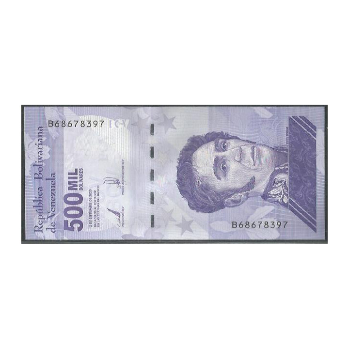 Venezuela 500.000 Bolivares 3 Sep 2020 B8 Dig P113