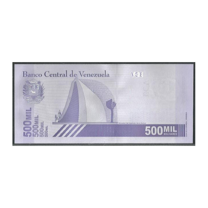 Venezuela 500.000 Bolivares 3 Sep 2020 B8 Dig P113 reverso
