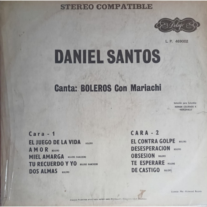 Daniel Santos - Canta Boleros con Mariachi reverso