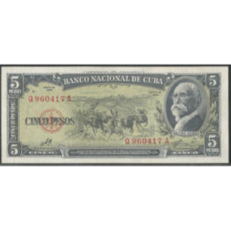 Cuba 5 Pesos 1960 P91c Firma "El Che"