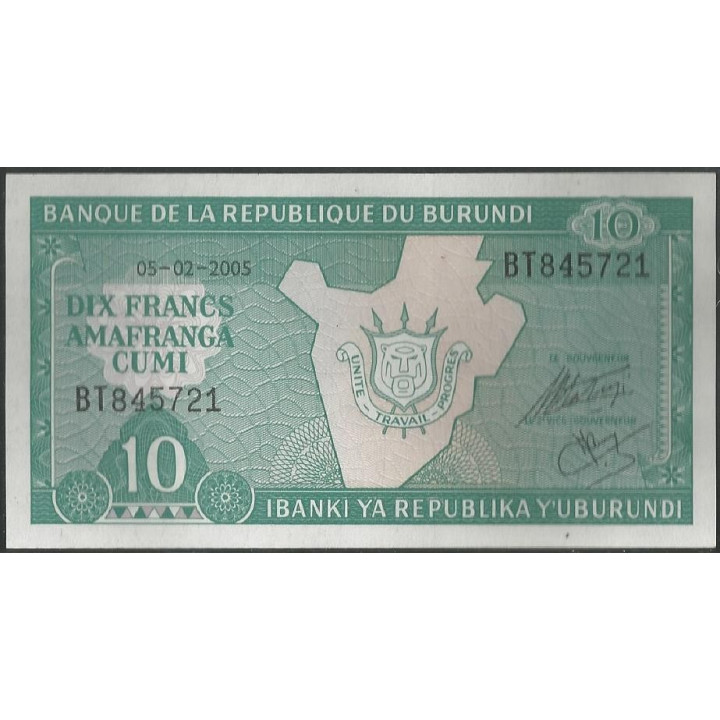 Burundi 10 Francs 5 Feb 2005 P33e