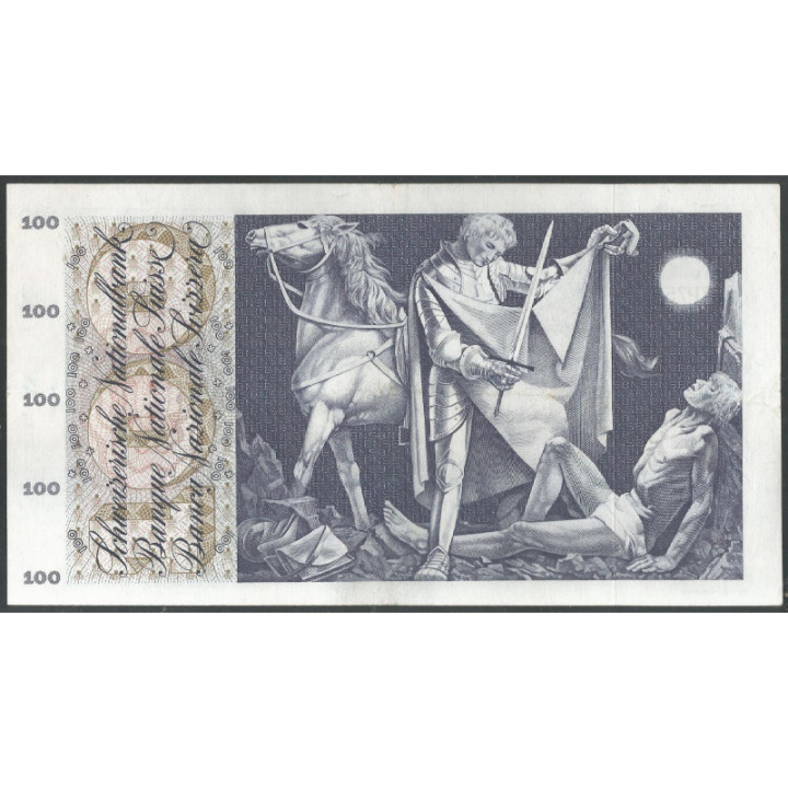 Suiza 100 Franken 7 Mar 1973 P49o reverso