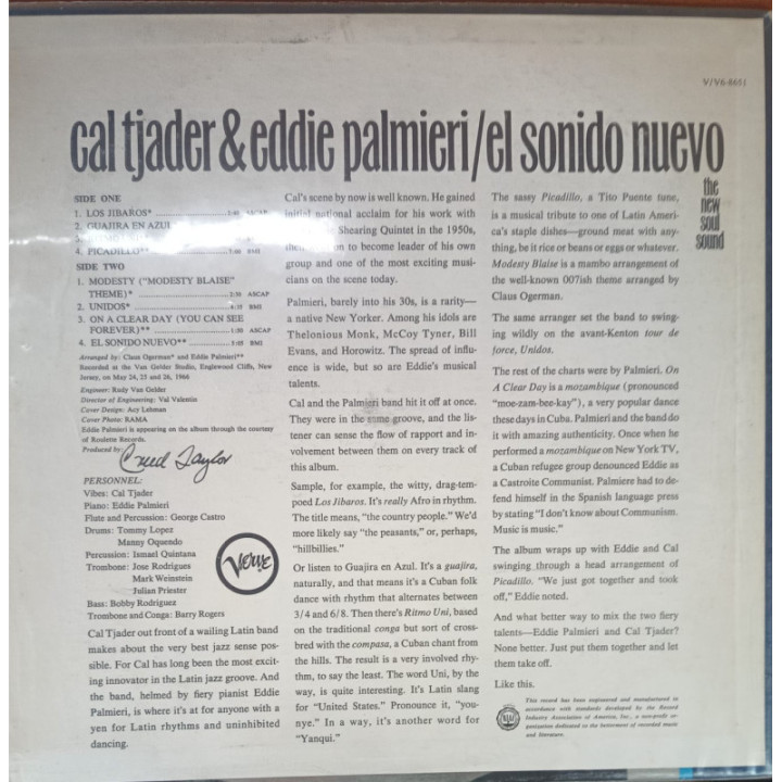 Cal Tjader y Eddie Palmieri - El sonido Nuevo reverso