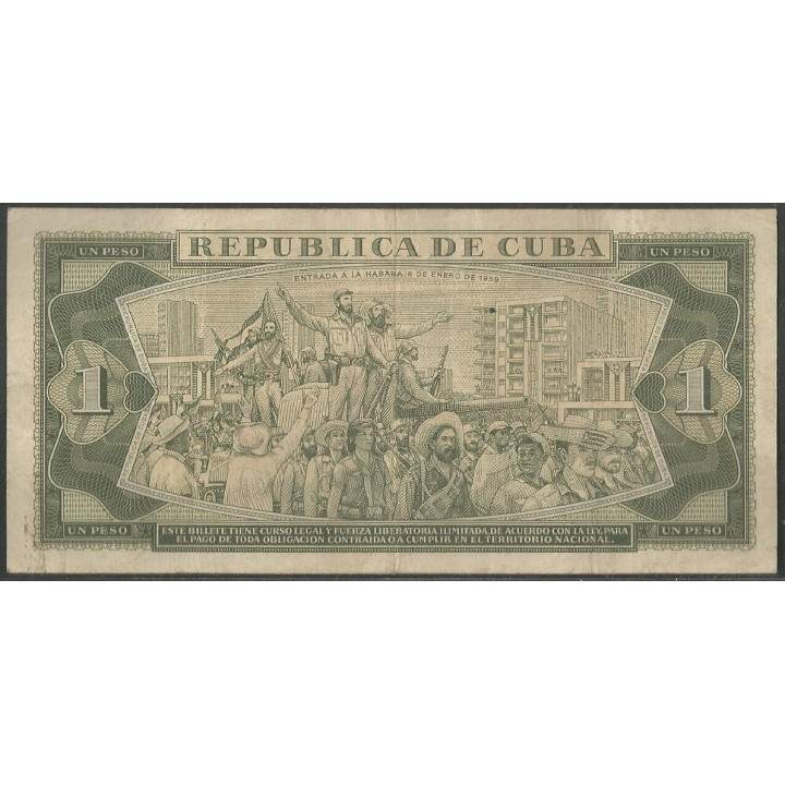 Cuba 1 Peso 1981 P102b reverso