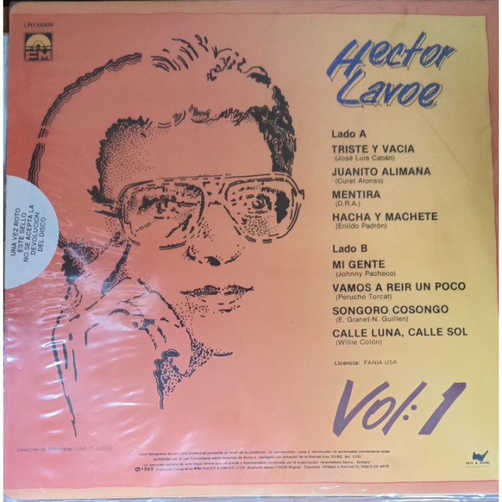 Hector Lavoe - Las clasicas de Hector Lavoe Vol.1 reverso