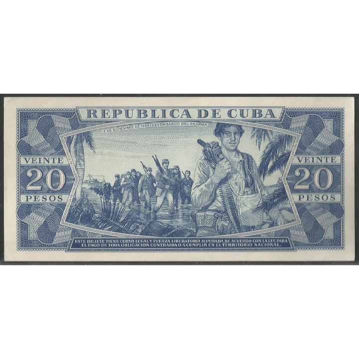Cuba 20 Pesos 1983 P105c reverso