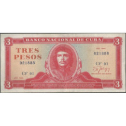 Cuba 3 Pesos 1986 P107a