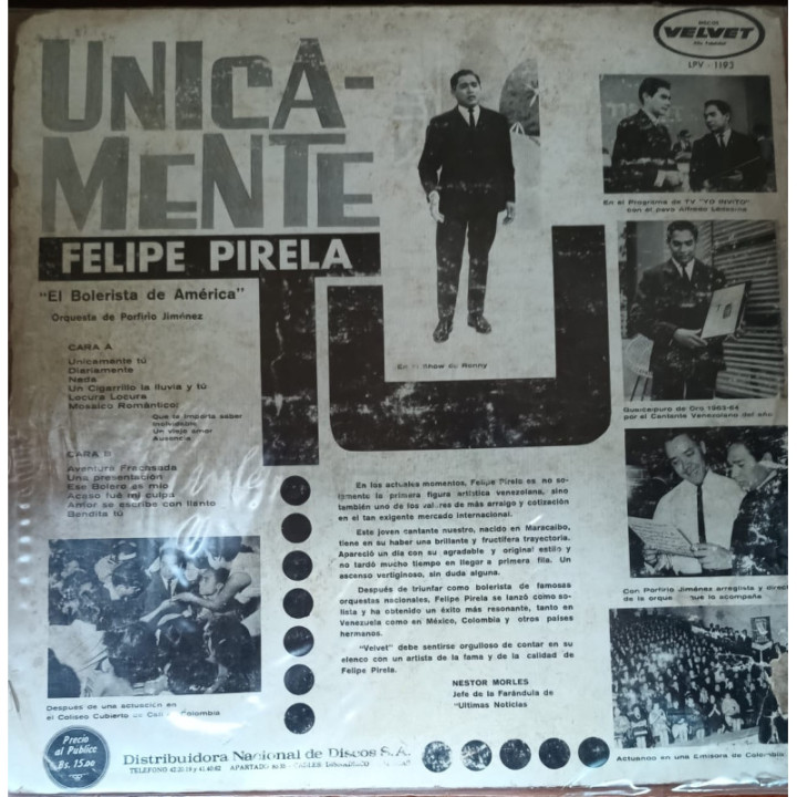 Felipe Pirela - Unicamente Tu reverso