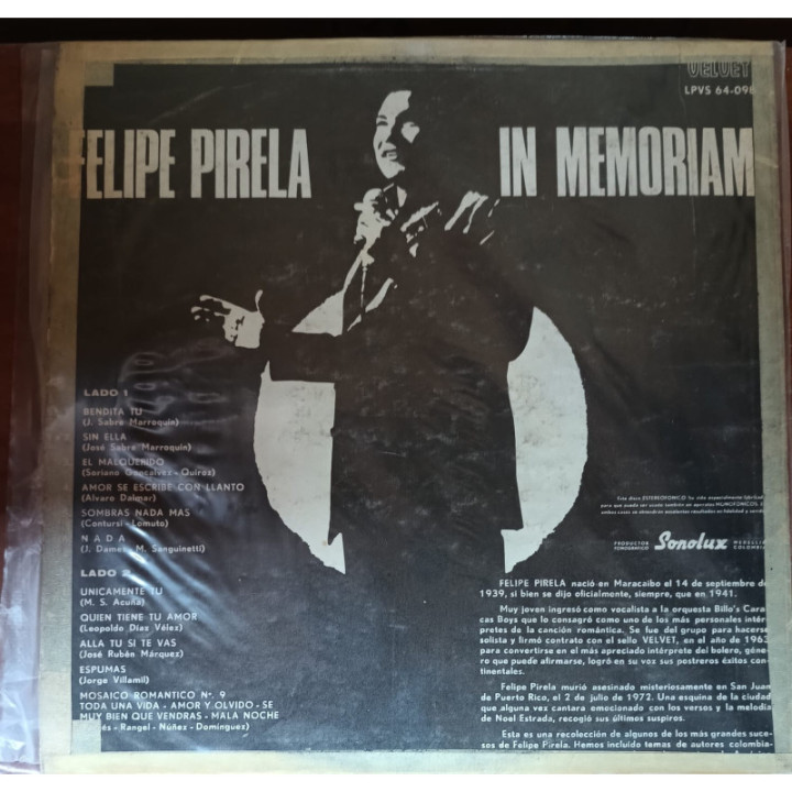 Felipe Pirela - In Memoriam reverso