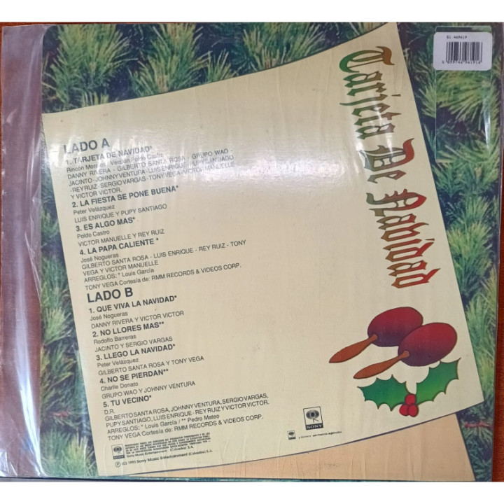 Gilberto Santa Rosa - Tarjeta de Navidad reverso