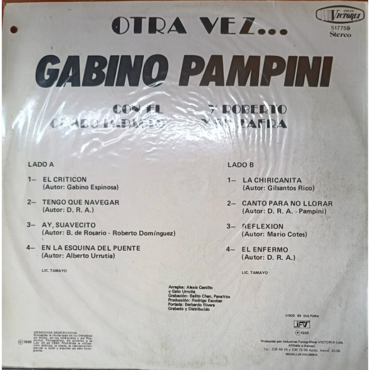 Gambino Pampini - Otra Vez... reverso