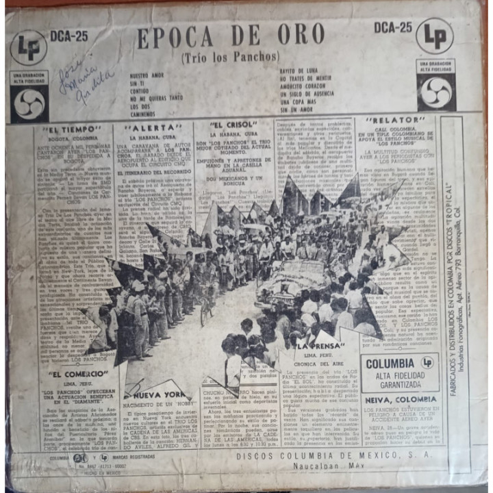 Trio Los Panchos - Epoca de Oro reverso