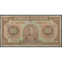 Billete de 100 Pesos 1 Ene 1953 BGW291