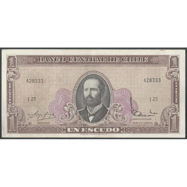Chile 1 Escudo ND1962-75 Serie J P135Aa