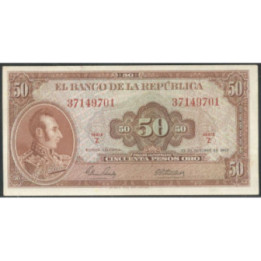 Billete de 50 Pesos 12 Oct 1967 BGW261