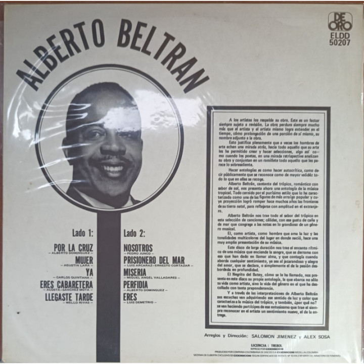 Alberto Beltran - El Negrito Del Batey reverso