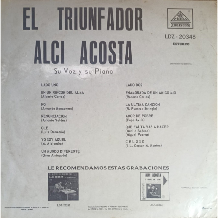 Alci Acosta - El Triunfador reverso