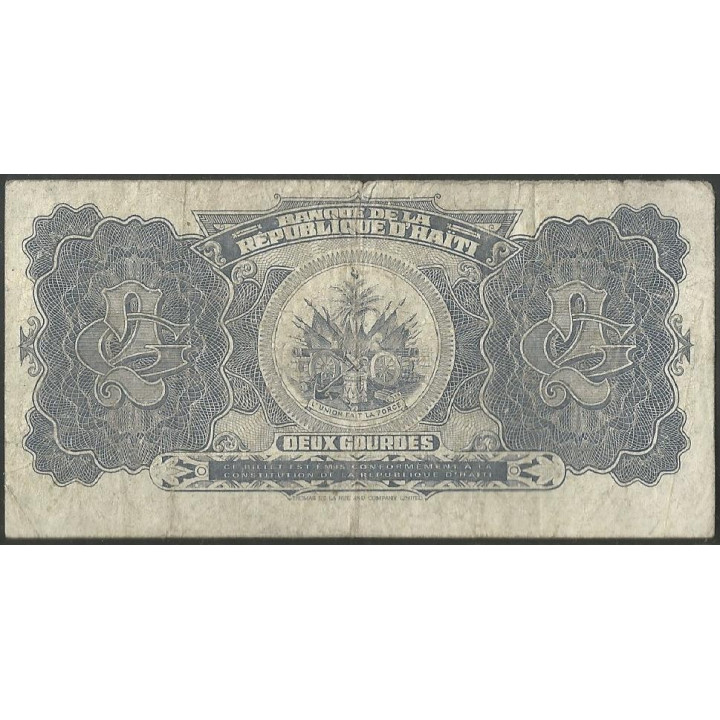 Haiti 2 Gourdes 1992 P260a reverso